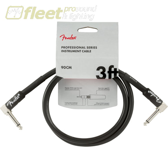 Fender Professional Series Instrument Cables Angle/Angle 3’ Black (0990820058) INSTRUMENT CABLES
