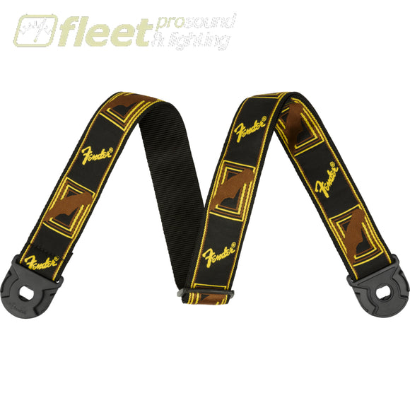 Fender Quick Grip Locking End Strap Black Yellow and Brown 2 (0990629001) STRAPS