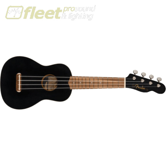 Fender Venice Soprano Uke Walnut Fingerboard - Black (0971610706) UKULELES