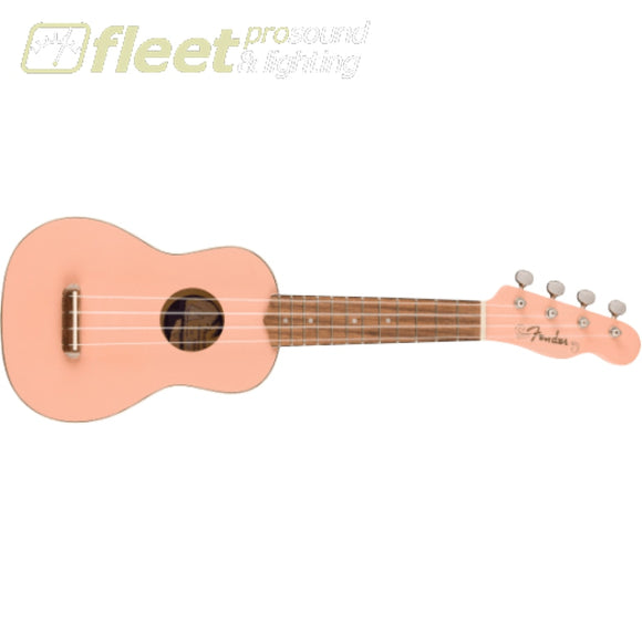 Fender Venice Soprano Uke Walnut Fingerboard - Shell Pink (0971610556) UKULELES