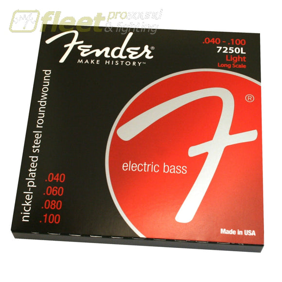 FENDER 7250L NICKEL-PLATED STEEL ROUNDWOUND LIGHT BASS STRINGS 40-100 BASS STRINGS