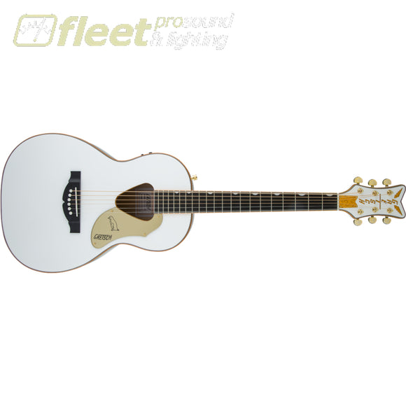 GRETSCH G5021WPE RANCHER PENGUIN PARLOR ACOUSTIC/ELECTRIC FISHMAN® PICKUP SYSTEM WHITE 6 STRING ACOUSTIC WITH ELECTRONICS