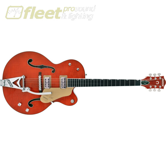 Gretsch G6120TFM-BSNV Brian Setzer Signature Nashville® Hollow Body with Bigsby and Flame Maple Ebony Fingerboard Guitar - Orange Stain 