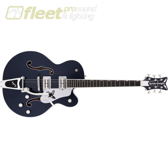 Gretsch G6136T-RR Rich Robinson Signature Magpie with Bigsby Ebony Fingerboard Guitar - Raven’s Breast Blue (2401613873) HOLLOW BODY GUITARS