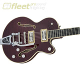 Gretsch G6659TFM Players Edition Broadkaster Jr. Center Block Single-Cut with String-Thru Bigsby and Flame Maple Guitar - Dark Cherry Stain 