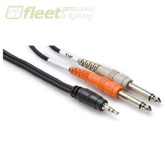 Hosa CMP-153 Stereo Breakout Cable - 3.5mm TRS Male to Left and Right 1/4 TS Male - 3 PATCH CABLES