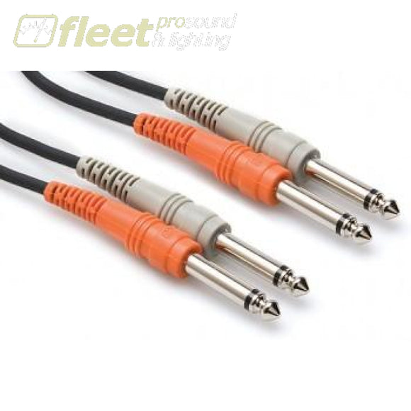 Hosa CPP-203 1/4 to 1/4 Pair Unbalanced Cables - 3 Meters PATCH CABLES
