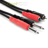Hosa CPR-202 RCA to 1/4 Cable x2 - 2 meters (6.6 FT) PATCH CABLES
