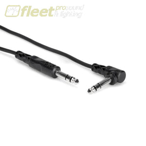 Hosa CSS-103R - 1/4 in TRS to Right-angle 1/4 in TRS Cable. 3’ 1 M PATCH CABLES