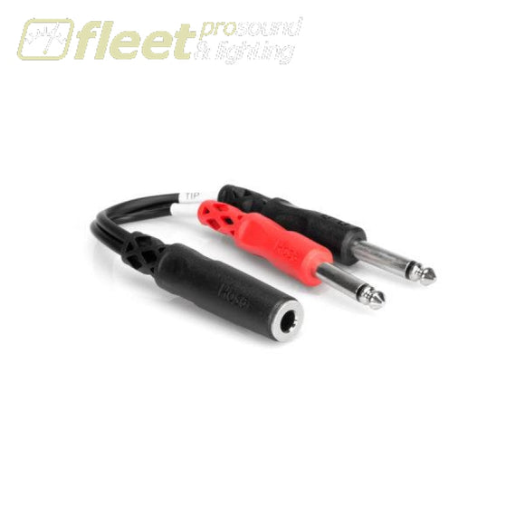 Hosa YPP-136 1/4TRSF to Dual 1/4 in TS 6 Y-Cable ADAPTORS