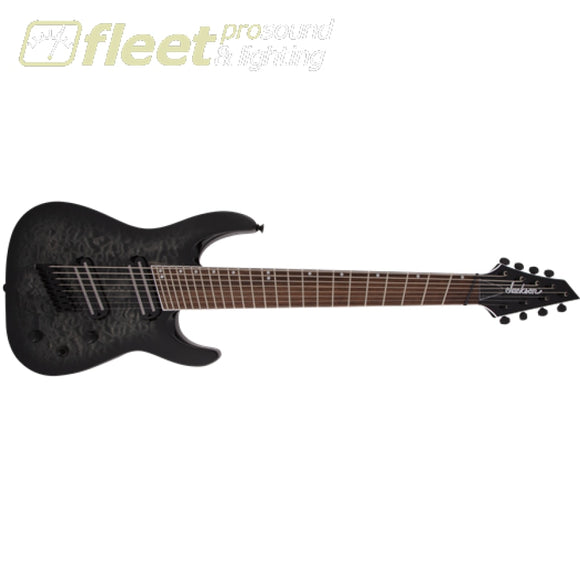 Jackson X Series Soloist Arch Top SLATX8Q MS Laurel Fingerboard Multi-Scale Guitar - Transparent Black Burst (2919904585) 7 & 8 STRING