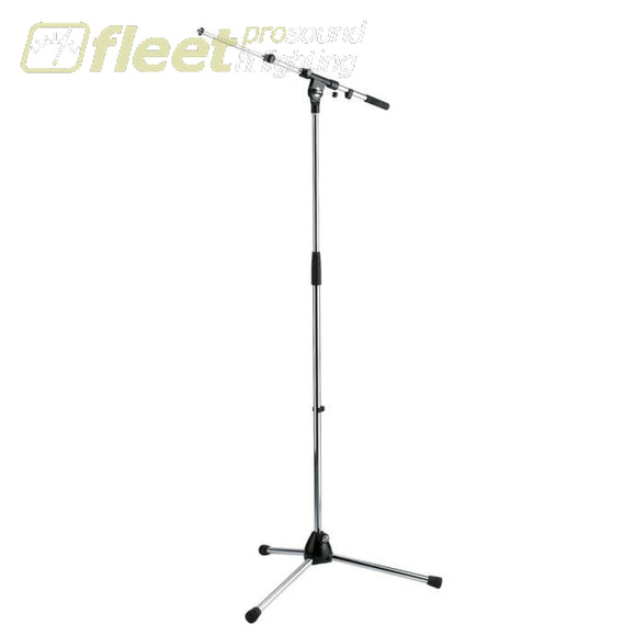 K&m 210/9-Chrome Professional Microphone Stand With Telescoping Boom Arm Mic Stands