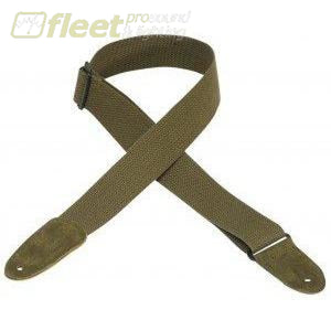 Levys Mc8-Grn 2 Cotton Guitar Strap With Suede Ends Green Straps