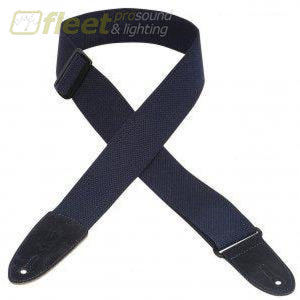 Levys Mc8-Nav 2 Cotton Guitar Strap With Suede Ends Navy Blue Straps