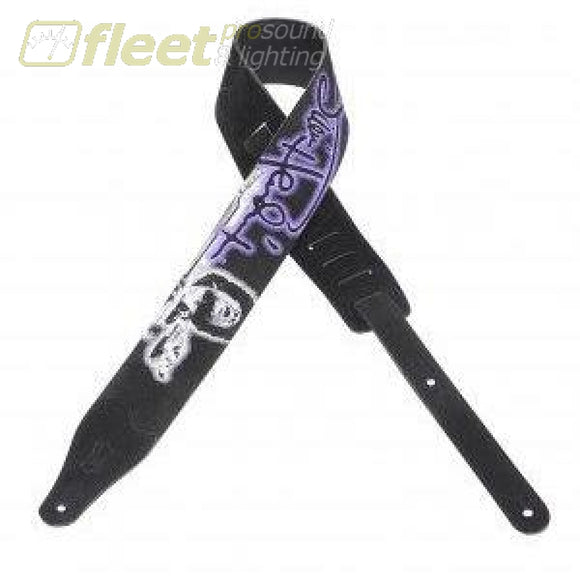 Levys Ms26Jh-001 2.5 Suede Leather Guitar Strap With Jimmy Hendrix Designs Straps