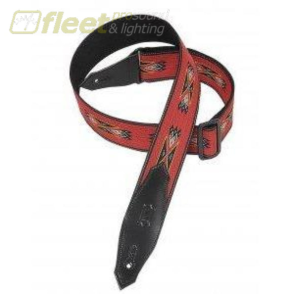 Levys Mssn80-Red Signature Series Nylon Guitar Strap Red Straps