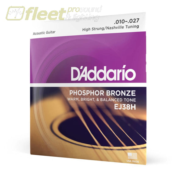 D’Addario EJ38H - Phosphor Bronze High-Strung/Nashville Tuning 10-27 GUITAR STRINGS