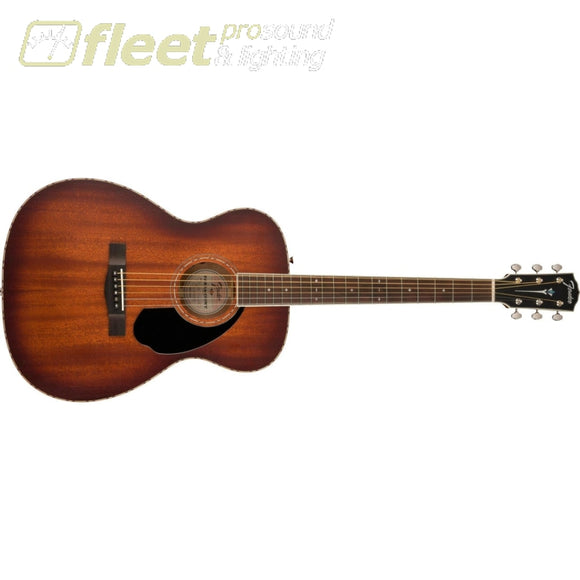 FENDER PO-220E PARAMOUNT ACOUSTIC ELECTRIC ORCHESTRA MAHOGANY IN AGED COGNAC BURST W/CASE - 0970350337 6 STRING ACOUSTIC WITH ELECTRONICS