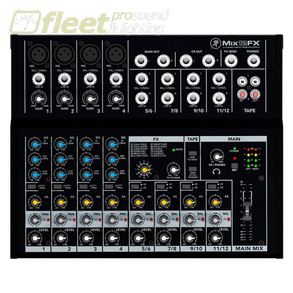 Mackie MIX12FX Compact Mixer w/ FX 12 CH MIXERS UNDER 24 CHANNEL