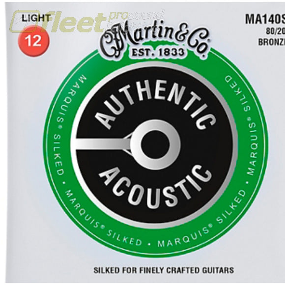 Martin & Co MA140S Marquis Bronze Silked 80/20 Acoustic Guitar Strings - 12-54 Light GUITAR STRINGS