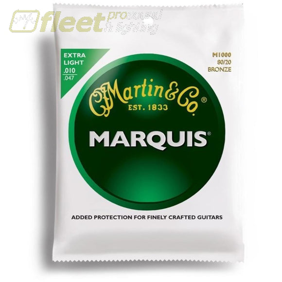 Martin M1000 Marquis 80/20 Bronze Extra Light Acoustic Guitar Strings Guitar Strings