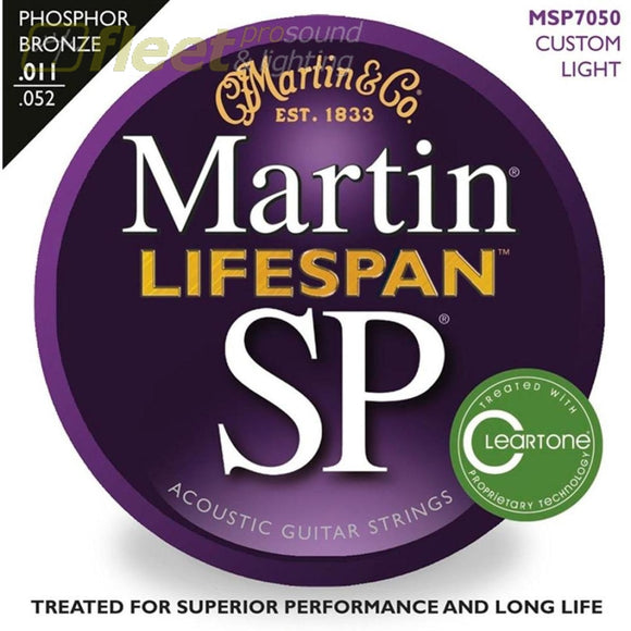 Martin Msp7050 Sp Lifespan Phosphor Bronzecustom Light Acoustic Guitar Strings Guitar Strings