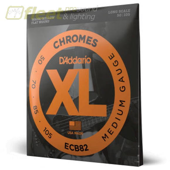 D’Addario ECB82 - Chromes Flat Wound LONG SCALE 50-105 BASS STRINGS