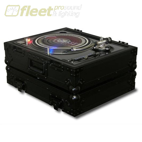 Odyssey Fz1200Bl Black Label Turntable Case For Technics 1200 Style Turntable Accessories