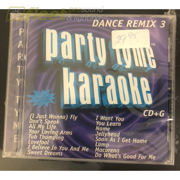 Party Tyme Karaoke SYB-1073 Dance Remix 3 KARAOKE DISCS