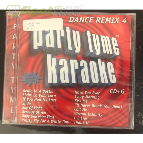 Party Tyme Karaoke SYB-1074 Dance Remix 4 KARAOKE DISCS
