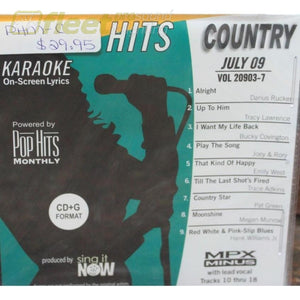Pop Hits Monthly Country Phmc0907 July 2009 Karaoke Discs