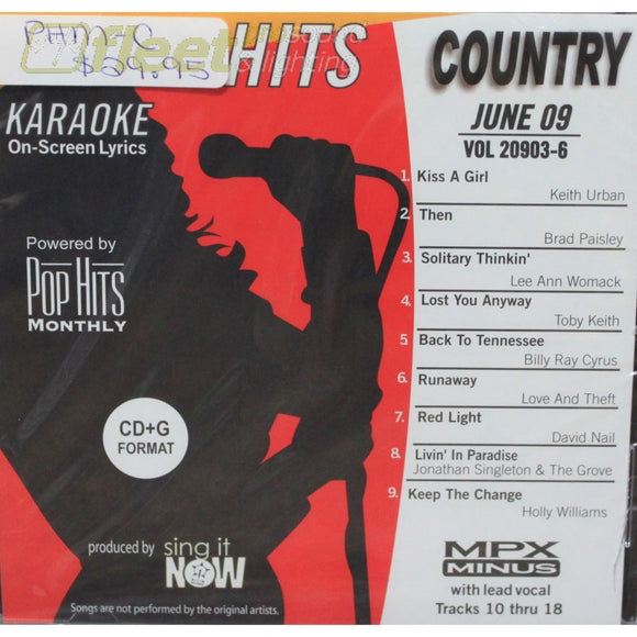 Pop Hits Monthly Country Phmc0906 June 2009 Karaoke Discs