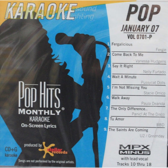 Pop Hits Monthly Phmp0701 January 2007 Karaoke Discs