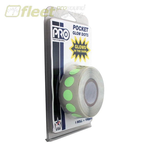 Pro Tape PRO-GLOW-POCKET-DOTS Glow in the Dark Dots - 100 GAFFER TAPES
