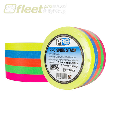 Pro Tape SPIKE-STACK-FL 5 Colurs 1/2' x 20 Yards - Flourscent