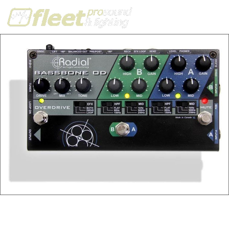 Radial Engineering Bassbone OD Bass Preamp With Overdrive Bass