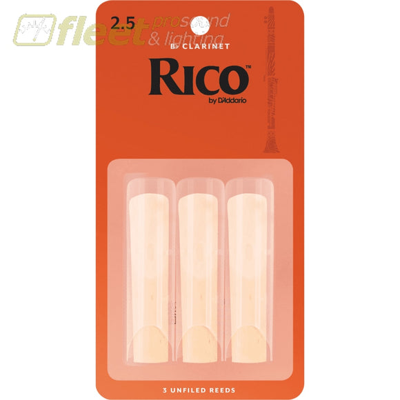 Rico RCA0325 2.5 Clarinet Reeds - 3 Pack CLARINETS