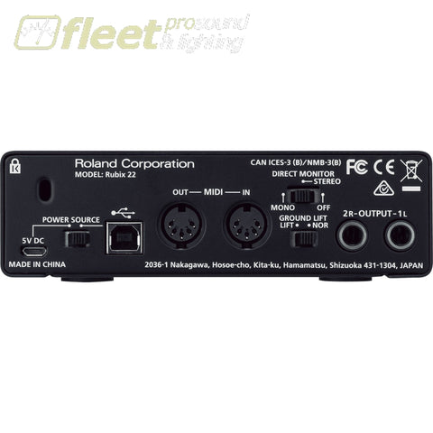 Roland RUBIX22 USB Audio Interface for Mac PC & iPad – Fleet Pro Sound