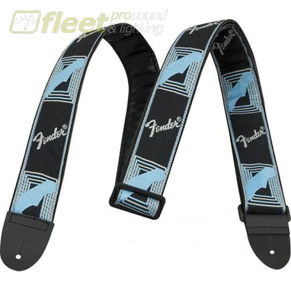 FENDER© 2 MONOGRAMMED STRAP BLACK/LIGHT GREY/BLUE - 0990681502 STRAPS