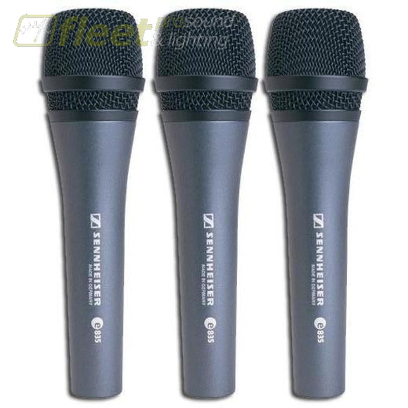 Sennheiser 3-PACK E835 Dynamic Microphone Kit - 3 Pack VOCAL MIC KITS