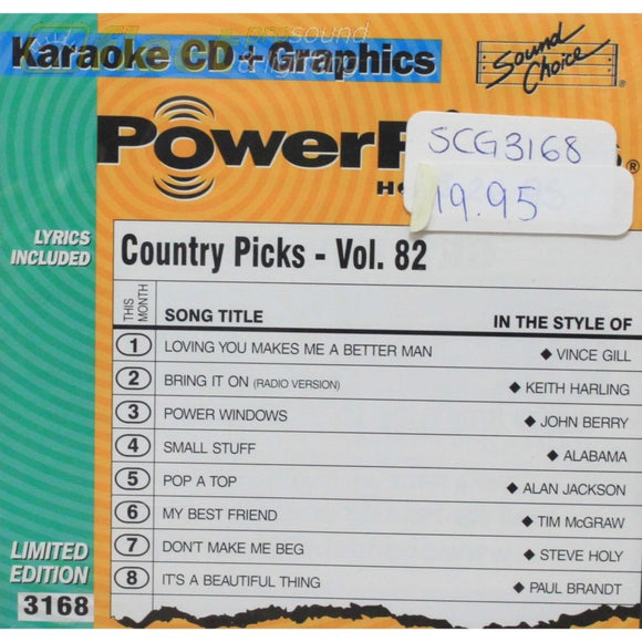 Sound Choice Scg3168 - Country Picks Vol.82 - Karaoke Cd+G Karaoke Discs