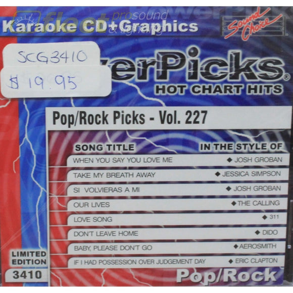 Sound Choice Scg3410 - Pop/ Rock Picks Vol.227 - Karaoke Cd+G Karaoke Discs