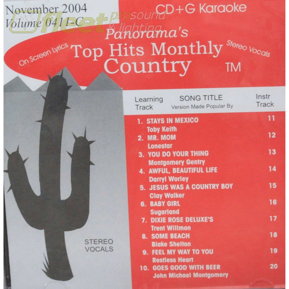 Top Hits Monthly Country Thmc0411 November 2004 Karaoke Discs