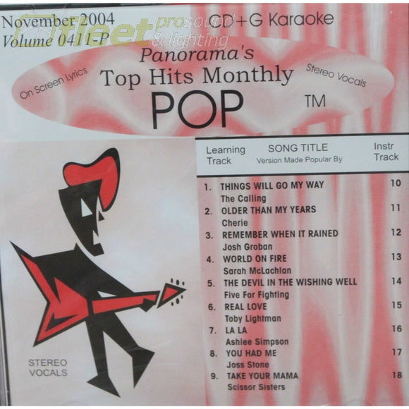 Top Hits Monthly Pop Thmp0411 November 2004 Karaoke Discs
