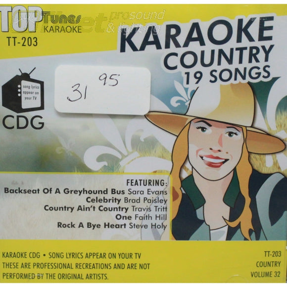 Top Tunes Tt203 Country Hits #32 Karaoke Discs