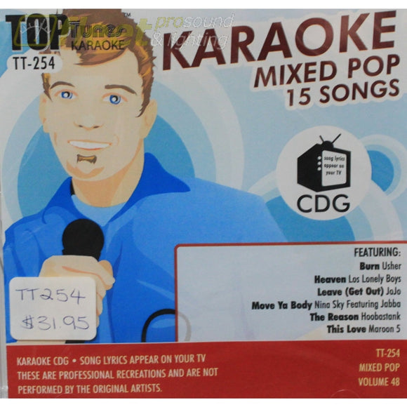 Top Tunes Tt254 Mixed Pop Karaoke Discs