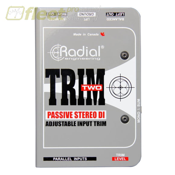 Radial TRIM-TWO Passive Stereo Direct Box with Level Control - R800 1117 00 DI BOXES