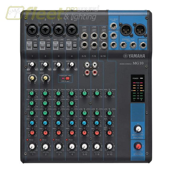 Yamaha MG10 10 Channel MG Series Mixer w/Effects MIXERS UNDER 24 CHANNEL