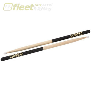 Zildjian 5Bnd 5B Nylon Tip Drum Sticks W/ Dip Grip Black Sticks