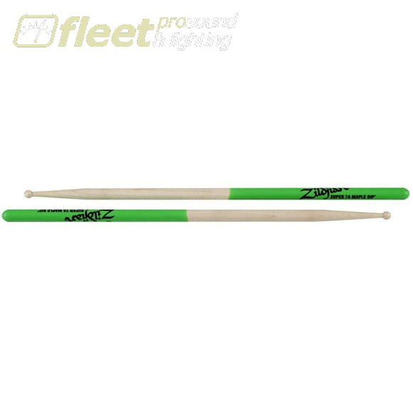 Zildjian S7Amg 7A Green Dip Drum Sticks Sticks